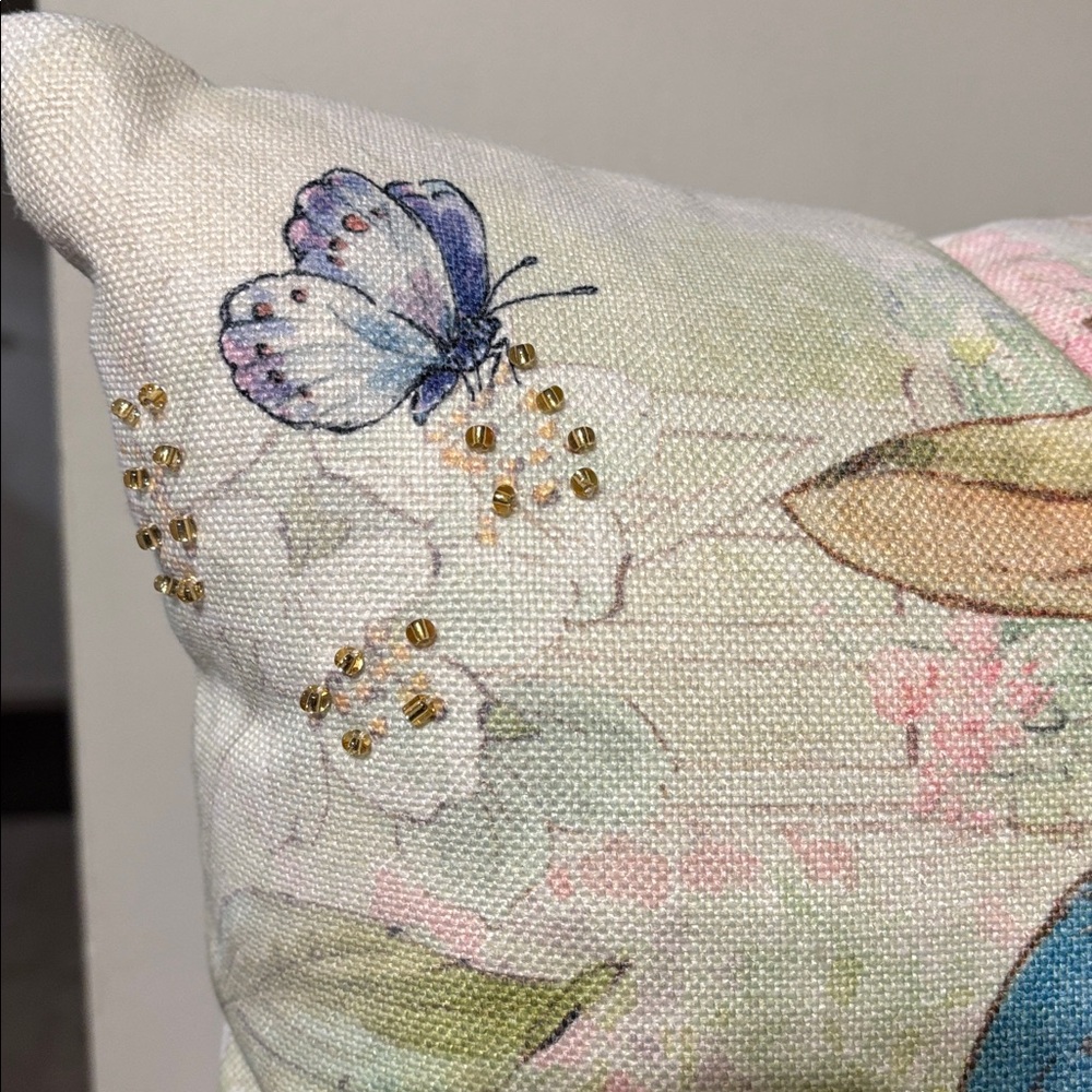 NWT! BEATRIX POTTER PETER RABBIT & MOTHER DECORATIVE FAUX LINEN THROW PILLOW - Picture 5 of 11